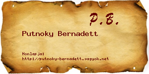 Putnoky Bernadett névjegykártya
